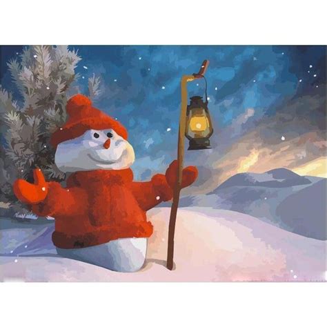 diy-paint-by-number-kit-for-adults-on-canvas-christmas-snowman-40x50cm ...