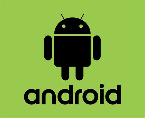 Android Operating system Logo Icon Symbol With Name Black Design Software Phone Vector ...