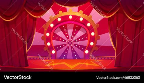 Cartoon circus stage background carnival arena Vector Image