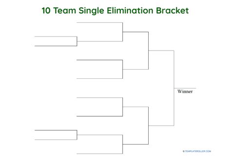 10 Team Single Elimination Bracket Download Printable PDF | Templateroller