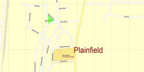 Plainfield PDF Vector Map Connecticut US detailed City Plan scale 1: ...