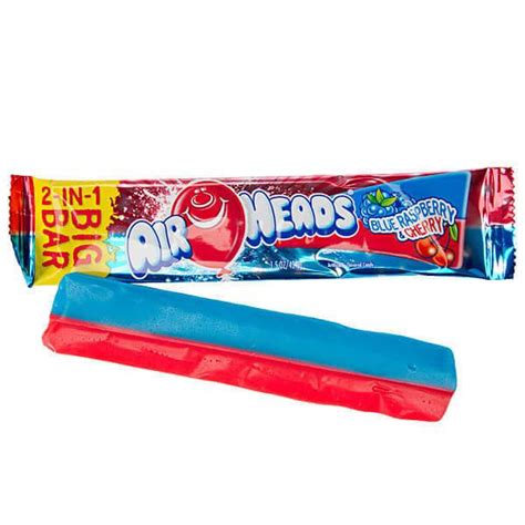 AirHeads Big Bar Taffy Candy - Blue Raspberry and Cherry: 24-Piece Box ...