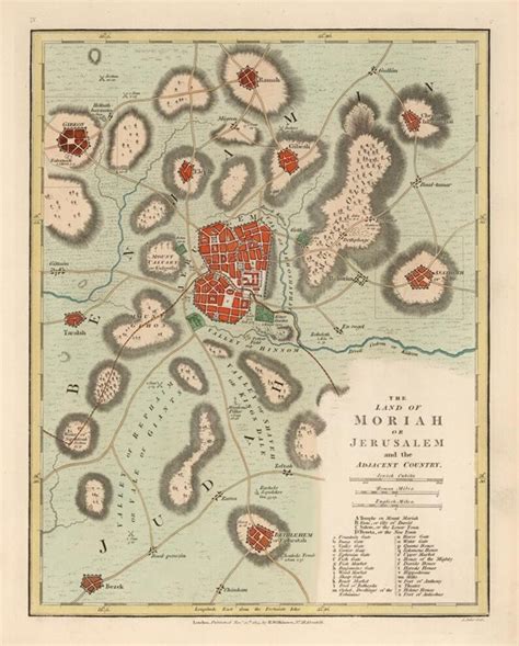 Old Map of Jerusalem 1819 Very Rare Map Antique Map Fine - Etsy