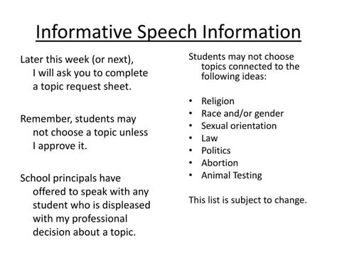 PPT - Informative Speech Information PowerPoint Presentation, free ...