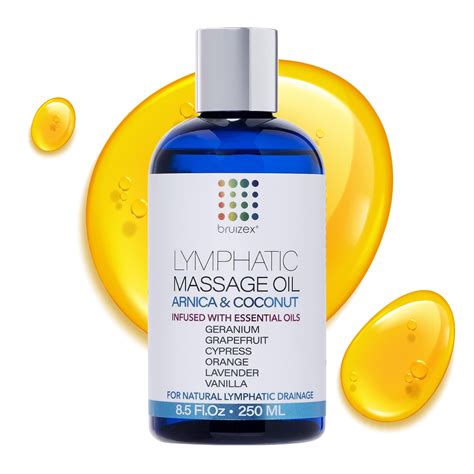 Lymphatic Drainage Massage Oil with Arnica & Organic Coconut Oil, Post Surgery Recovery ...