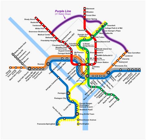 Washington Dc Metro Map, HD Png Download - kindpng