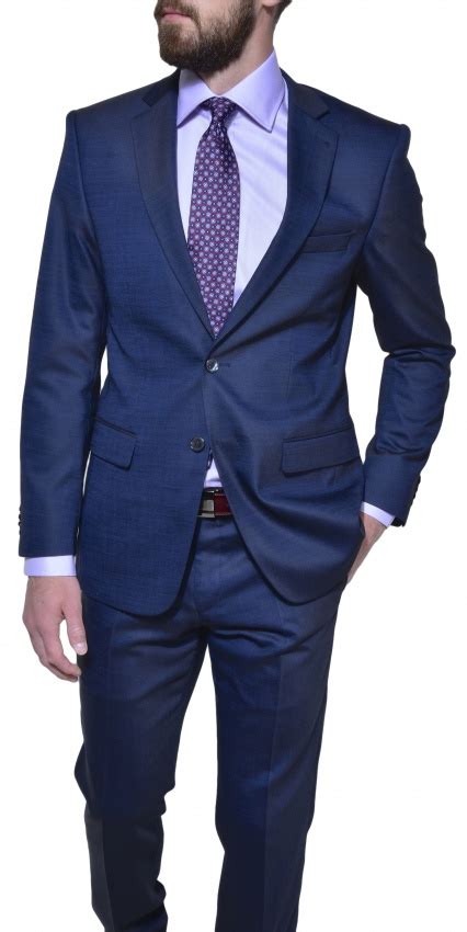 Blue Slim Fit business suit - Suits - E-shop | alaindelon.co.uk