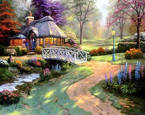 Thomas Kinkade Cottage Paintings | Thomas Kinkade Paintings - Thomas ...