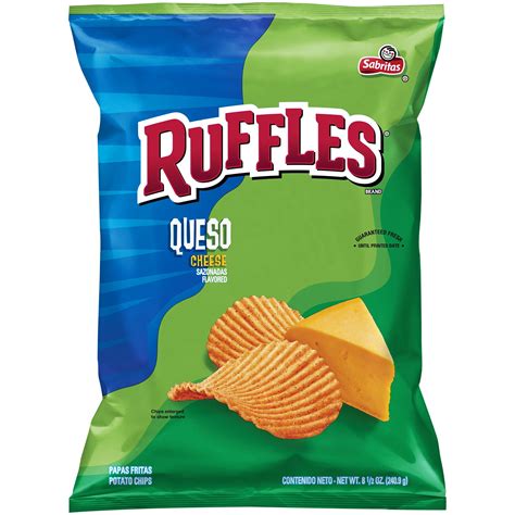 Ruffles Queso Cheese Flavored Potato Chips, 8.5 oz Bag - Walmart.com ...