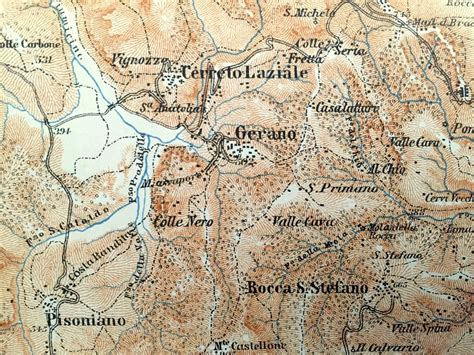 Antique 1904 Subiaco Italy Map from Baedekers Guide Rome | Etsy