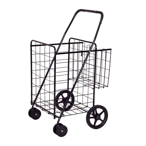 Topbuy Utility Folding Shopping Cart with Swivel Wheels Easy Storage ...