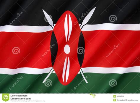 Flag of Kenya stock photo. Image of emblem, state, shield - 50994604 ...