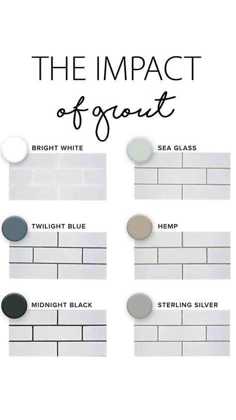 The impact of different grout colors! Grout color can impact the way ...