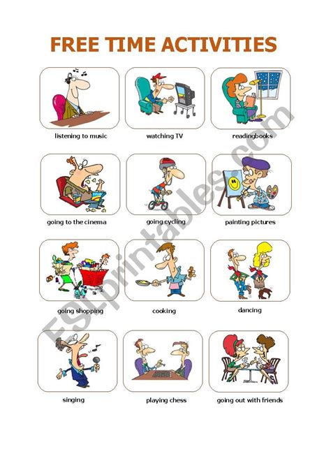 Free time activities - ESL worksheet by cachua_lively