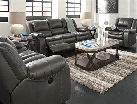 Long Knight Gray Power Reclining Living Room Set from Ashley (88906-87-74) | Coleman Furniture