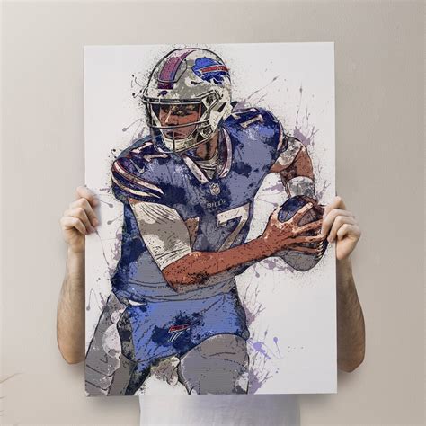 Josh Allen Poster Buffalo Bills Canvas Print Sports Art - Etsy