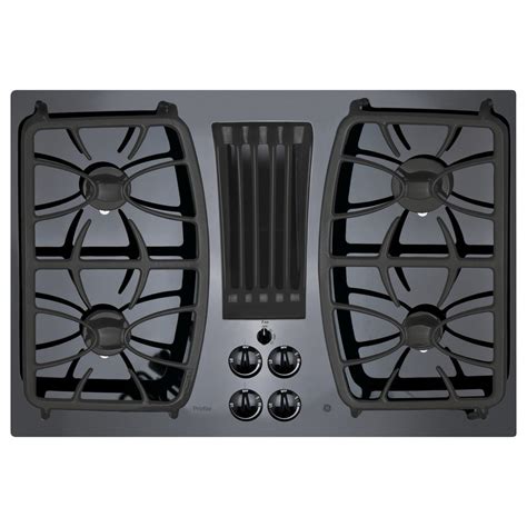 GE Profile 30-in Black Gas Cooktop with Downdraft Exhaust (Common: 30 ...