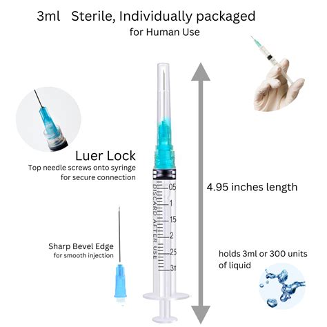 3ml, 23 Gauge x 1" Luer Lock Syringe and Needle