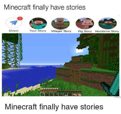 Minecraft Finally Have Stories Direct Your Story Villager Story Pig Story Herobrine Story ...