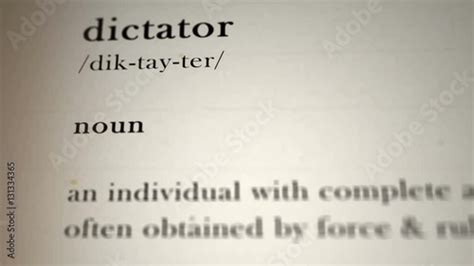 Dictator Definition Stock Video | Adobe Stock