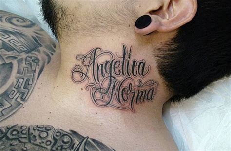 The Best 18 Tatuajes En El Cuello Nombres - Walltop Corner