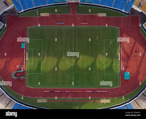 Top Down aerial view of a football or soccer field Stock Photo - Alamy