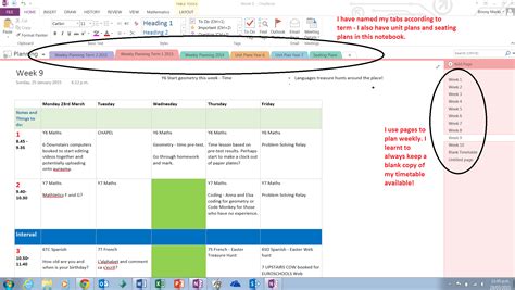 Onenote Planning Template