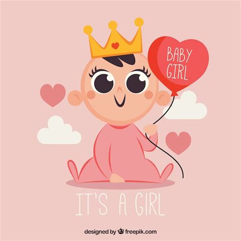 Free Vector | Cute baby girl background in flat style