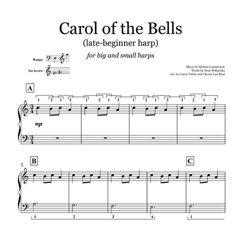 Carol of the Bells (Late-Beginner) Sheet Music – Learning the Harp