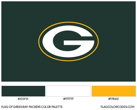 Green Bay Packers flag color codes