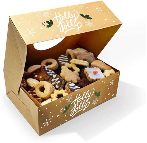 Christmas Cookie Boxes - Bulk 12 Pack Kraft - Large Holiday Christmas ...