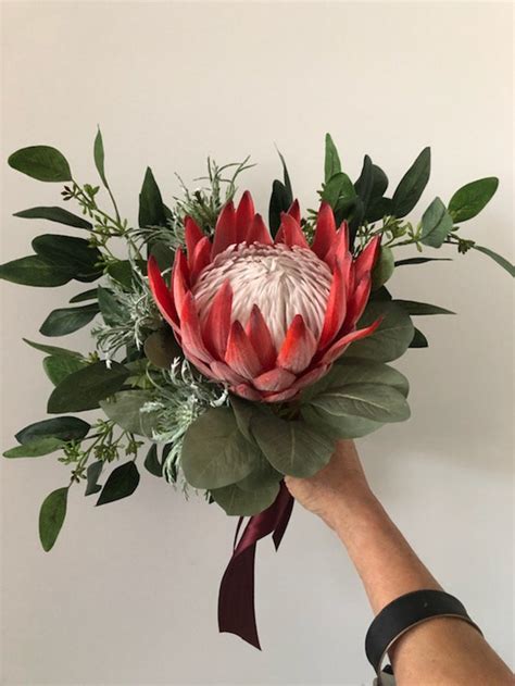 King Protea Bridal Bouquet, Artificial Realistic to Look At - Etsy ...