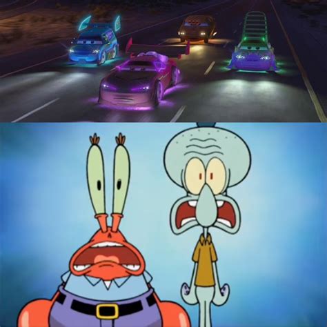 Squidward and mr krabs got scared of drh from cars by dhvipersrt10 on DeviantArt