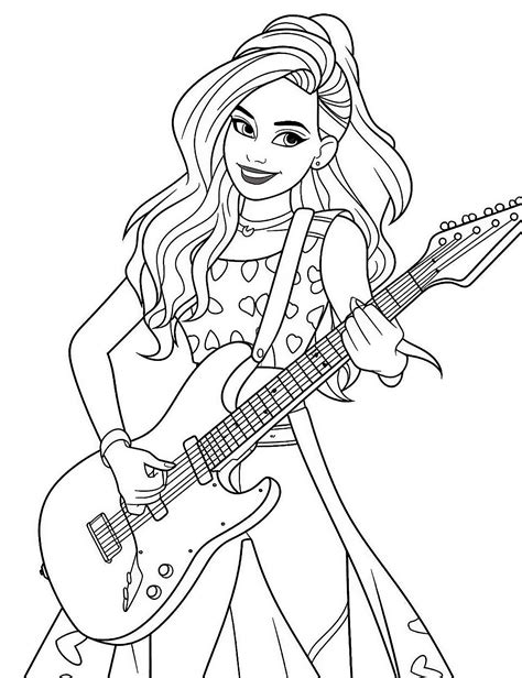 Barbie Rock Star Coloring Pages