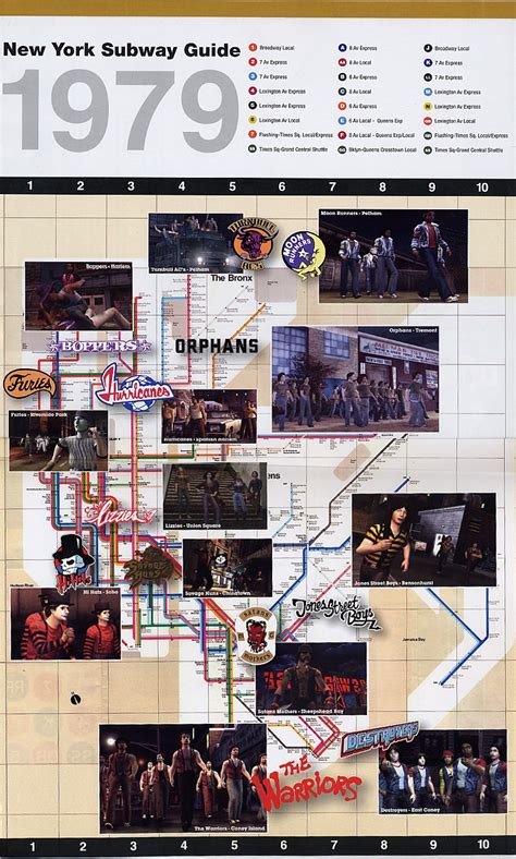 The Warriors Subway Gang Map - The Warriors Movie Site