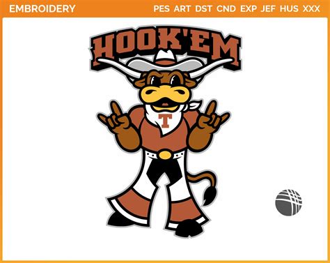 Texas Longhorns - Mascot Logo (2019) - College Sports Embroidery Logo ...