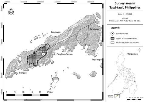 Map of Tawi-Tawi Island showing the surveyed area (dot) in Busay ...