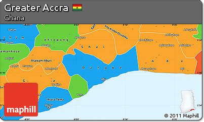 Free Political Simple Map of Greater Accra