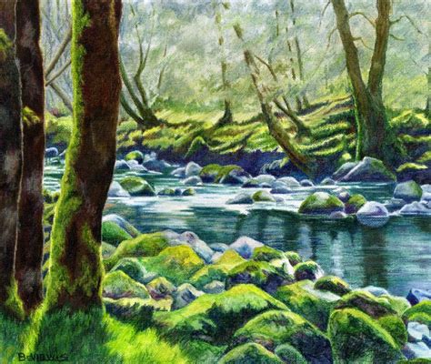 river landscapes colored pencil - Google Search Colour Pencil Art Landscapes, Colored Pencil ...