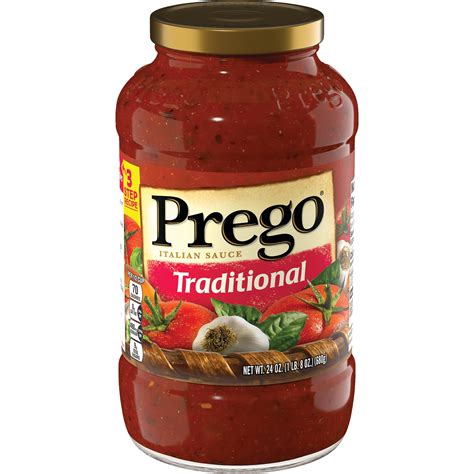 Prego Pasta Sauce, Traditional Italian Tomato Sauce, 24 Ounce Jar ...