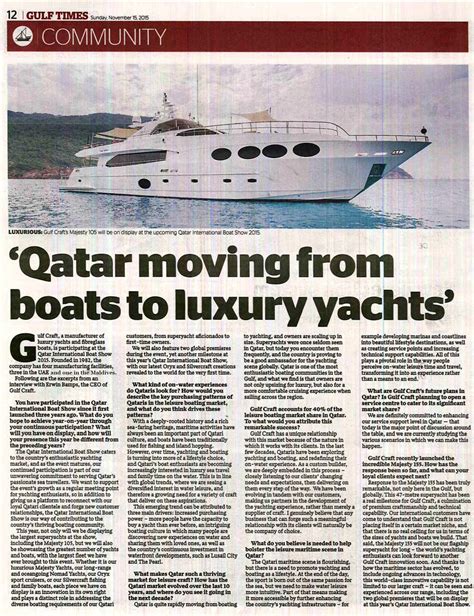 Gulf Craft Q&A with Gulf Times