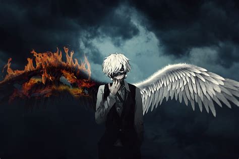 HD wallpaper: anime, Kaneki Ken, Tokyo Ghoul, wings | Wallpaper Flare