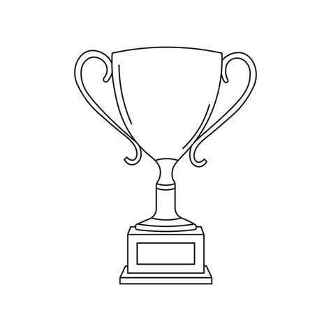 Hand drawn Kids drawing cartoon Vector illustration trophy icon ...