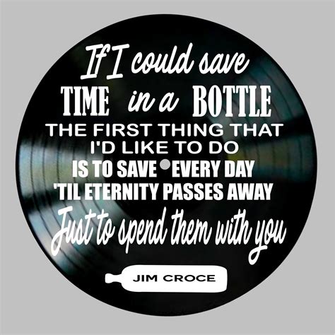 Jim Croce Time in a Bottle Song Lyrics on a Vinyl Record | Etsy