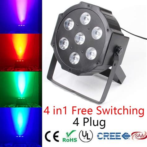 7x10W LED RGBWA UV LED Flat SlimPar RGBWA UV Light 4in1 LED DJ Wash ...