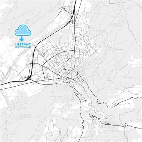 Vector PDF map of Chur, Switzerland - HEBSTREITS | Printable maps, Map ...