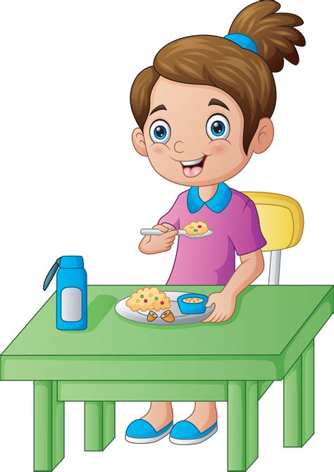 Kids Eating Snacks Clipart