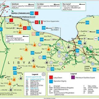 A map shows locations of oil and gas fields in Libya [1] | Download ...