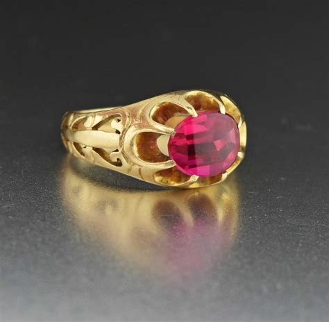 Vintage Mens Gold Ruby Ring 10K Gold | Boylerpf