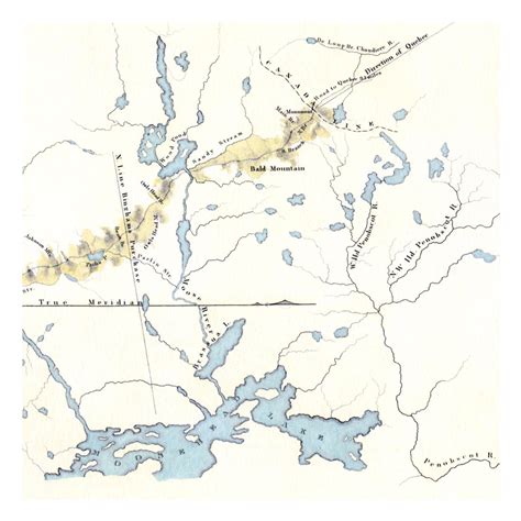 Hand Painted Map of the Kennebec River 1834 / Map Maine / - Etsy